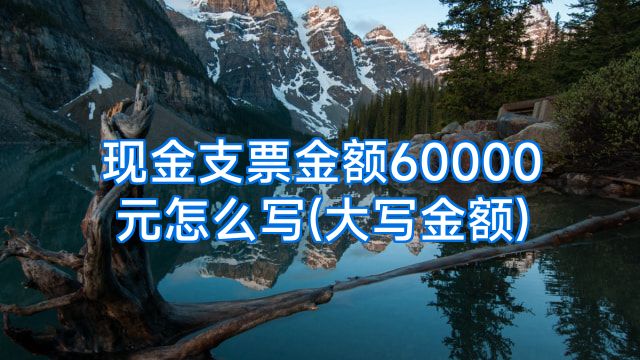 现金支票金额60000元怎么写(大写金额)