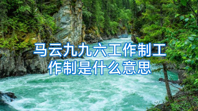 马云九九六工作制工作制是什么意思