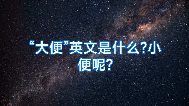 “大便”英文是什么?小便呢?