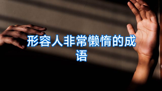 形容人非常懒惰的成语