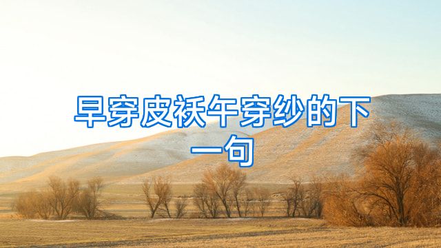 早穿皮袄午穿纱的下一句