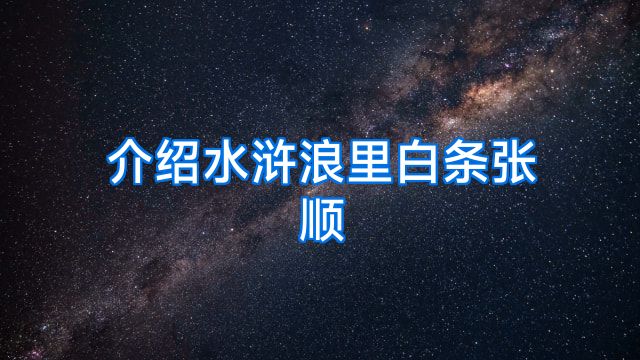 介绍水浒浪里白条张顺