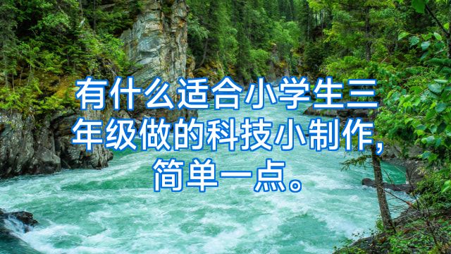 有什么适合小学生三年级做的科技小制作,简单一点。