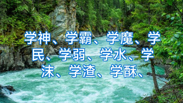 学神、学霸、学魔、学民、学弱、学水、学沫、学渣、学酥、