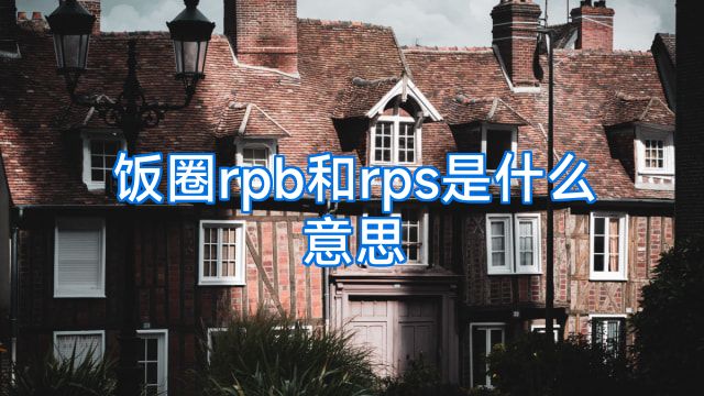 饭圈rpb和rps是什么意思