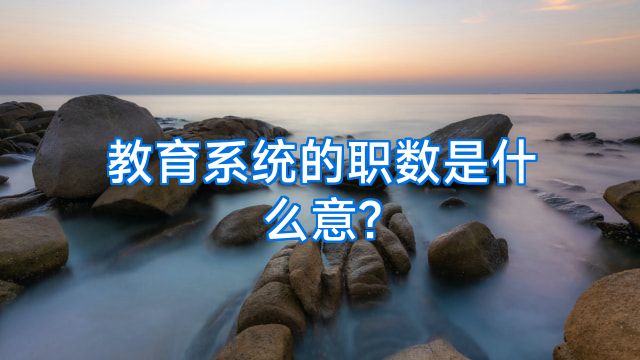 教育系统的职数是什么意?