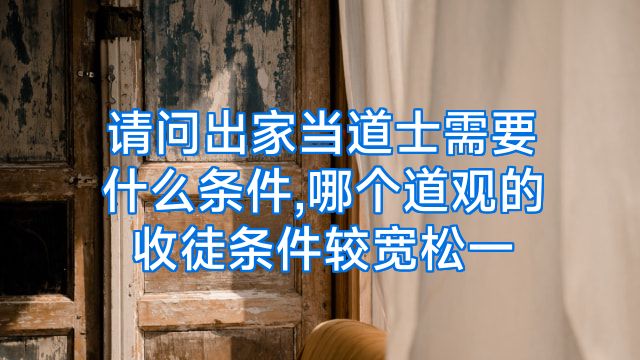 请问出家当道士需要什么条件,哪个道观的收徒条件较宽松一