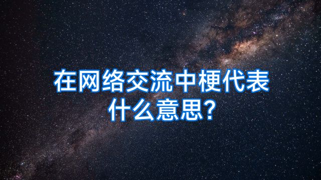 在网络交流中梗代表什么意思?