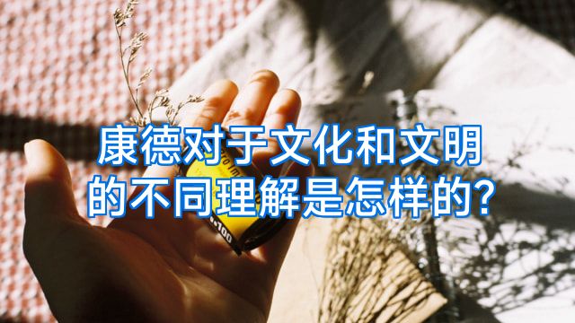 康德对于文化和文明的不同理解是怎样的?