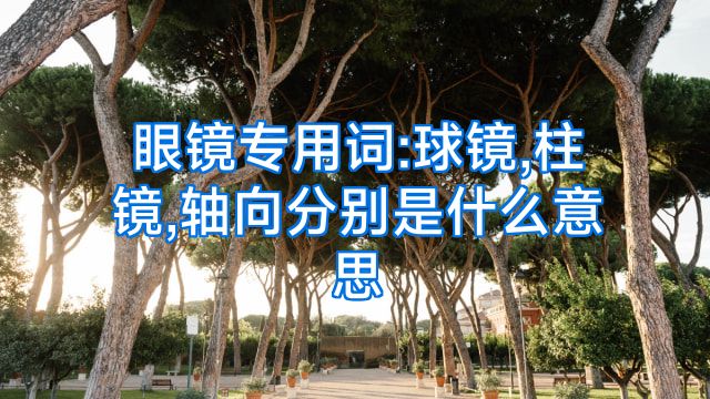 眼镜专用词:球镜,柱镜,轴向分别是什么意思