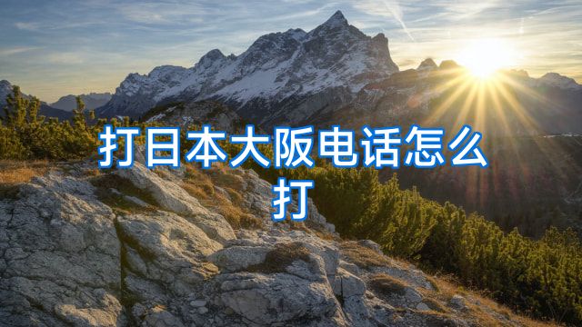 打日本大阪电话怎么打