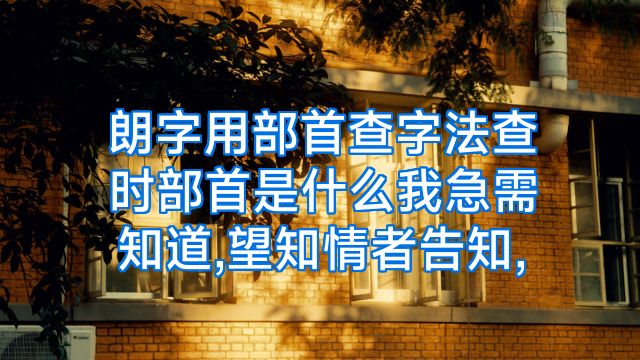朗字用部首查字法查时部首是什么我急需知道,望知情者告知,