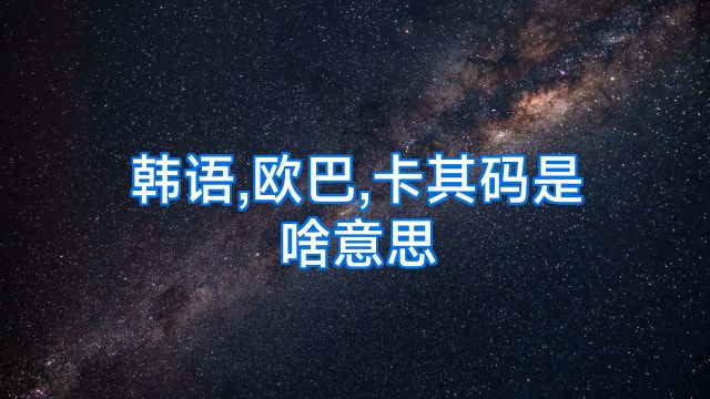 韩语,欧巴,卡其码是啥意思