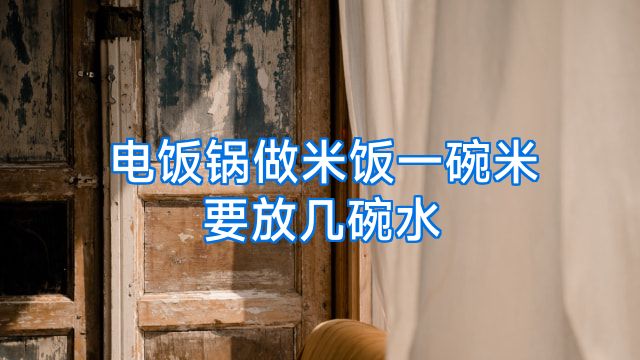 电饭锅做米饭一碗米要放几碗水