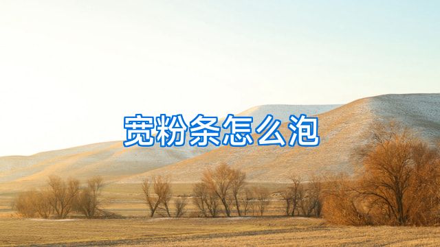 宽粉条怎么泡