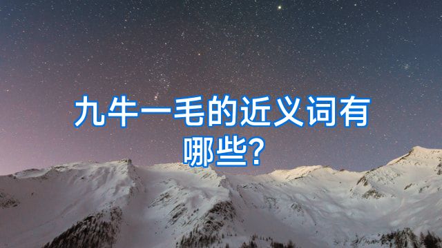 九牛一毛的近义词有哪些?