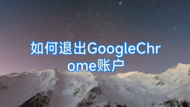 如何退出GoogleChrome账户