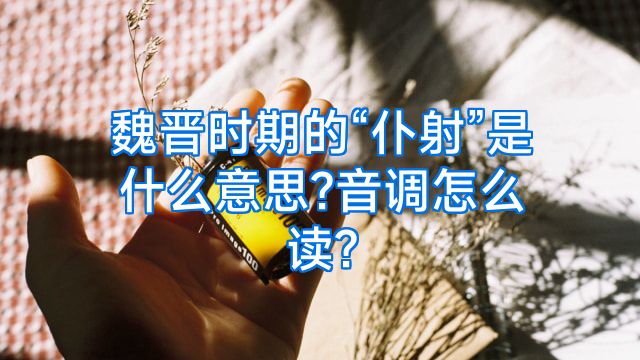 魏晋时期的“仆射”是什么意思?音调怎么读?