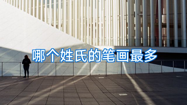 哪个姓氏的笔画最多