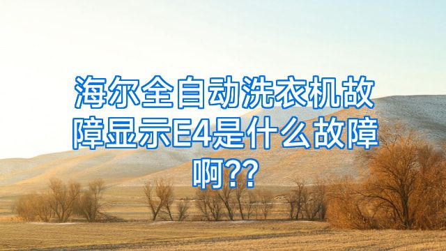 海尔全自动洗衣机故障显示E4是什么故障啊??