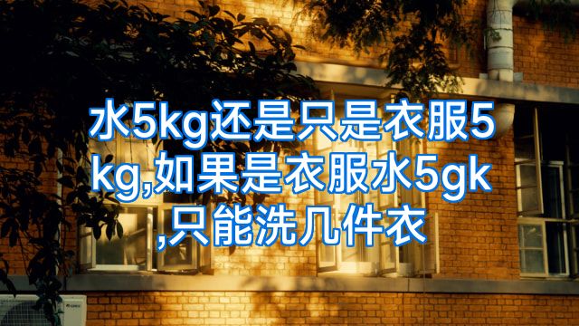 水5kg还是只是衣服5kg,如果是衣服水5gk,只能洗几件衣