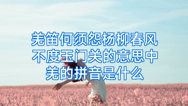 羌笛何须怨杨柳春风不度玉门关的意思中羌的拼音是什么