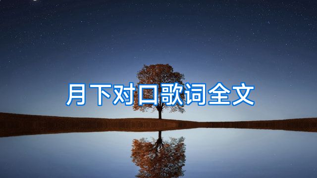 月下对口歌词全文