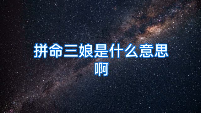 拼命三娘是什么意思啊