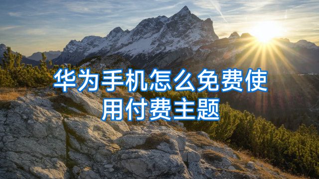 华为手机怎么免费使用付费主题