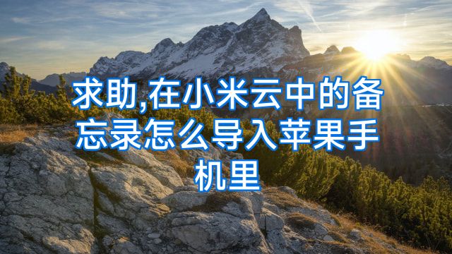 求助,在小米云中的备忘录怎么导入苹果手机里