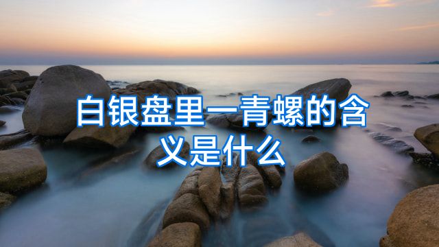 白银盘里一青螺的含义是什么