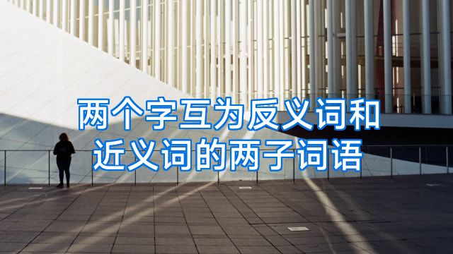两个字互为反义词和近义词的两子词语