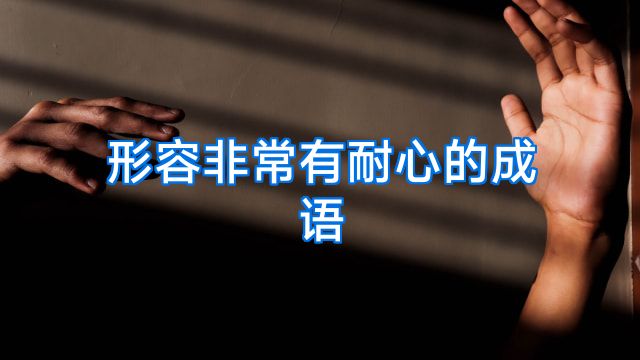 形容非常有耐心的成语
