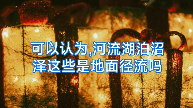 可以认为,河流湖泊沼泽这些是地面径流吗