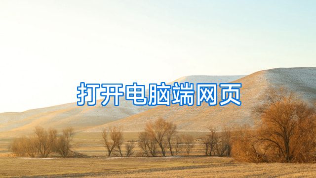 打开电脑端网页