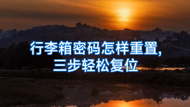 行李箱密码怎样重置,三步轻松复位