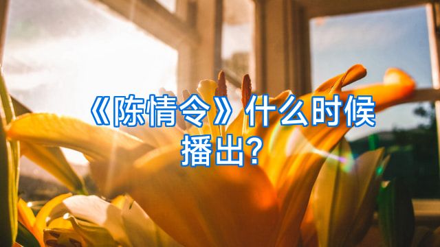 《陈情令》什么时候播出?