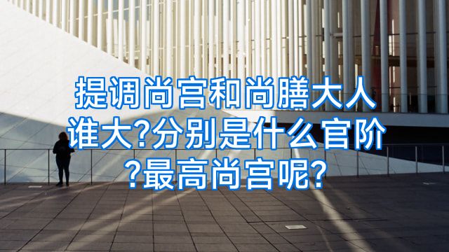 提调尚宫和尚膳大人谁大?分别是什么官阶?最高尚宫呢?