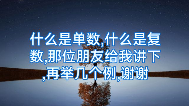 什么是单数,什么是复数,那位朋友给我讲下,再举几个例,谢谢