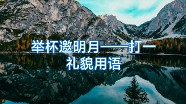 举杯邀明月——打一礼貌用语