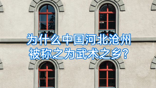为什么中国河北沧州被称之为武术之乡?