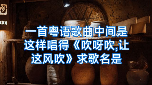 一首粤语歌曲中间是这样唱得《吹呀吹,让这风吹》求歌名是