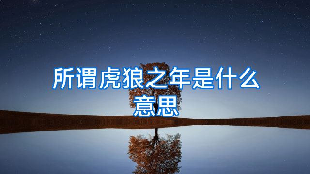 所谓虎狼之年是什么意思