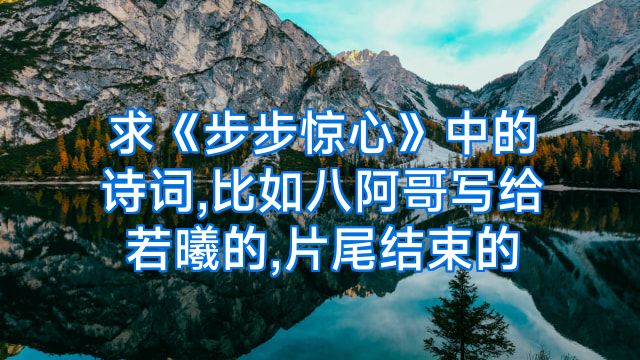 求《步步惊心》中的诗词,比如八阿哥写给若曦的,片尾结束的