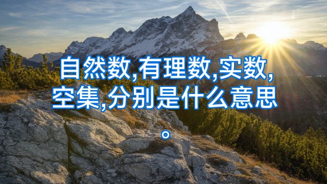 自然数,有理数,实数,空集,分别是什么意思。