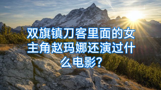 双旗镇刀客里面的女主角赵玛娜还演过什么电影?