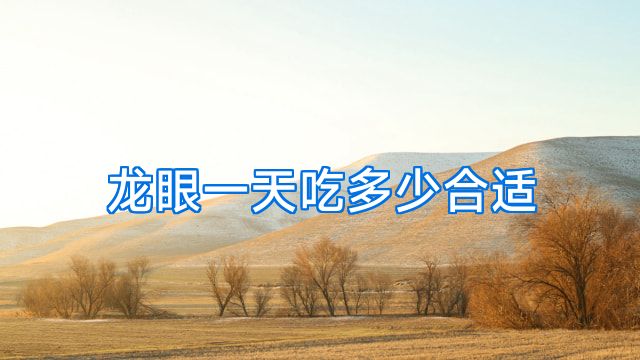 龙眼一天吃多少合适