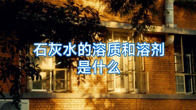 石灰水的溶质和溶剂是什么