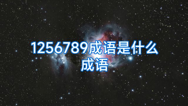 1256789成语是什么成语