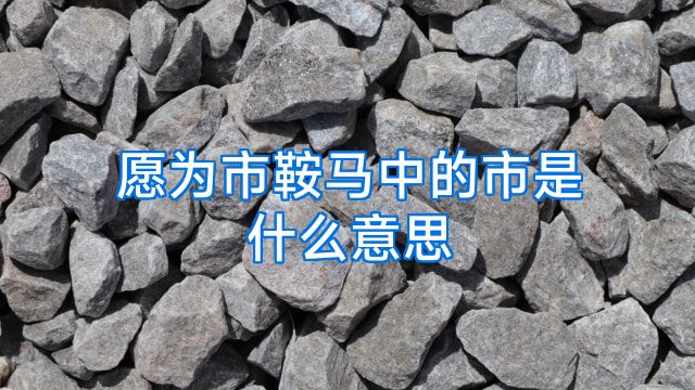 愿为市鞍马中的市是什么意思